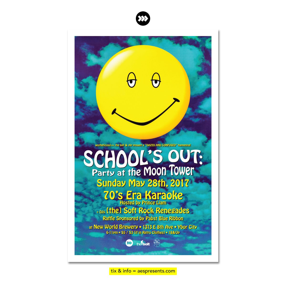 aestheticized's tweet photo. Sun 05.28.17 = School’s Out: A “Dazed &amp; Confused” Party w/ 70’s Era Karaoke + @theSRRs @NewWorldBrewery! 6pm/18&amp;Up! https://t.co/Du7gjFgYe9 https://t.co/SvSQZvf6Hj