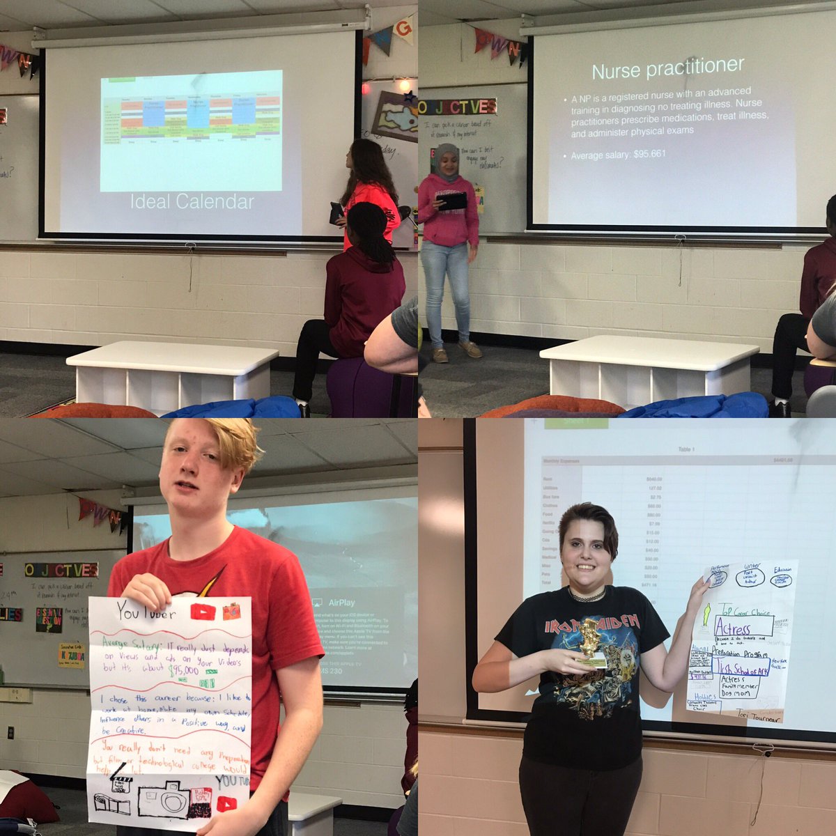 emmceebe's tweet photo. Career Day! Students researched future careers, made budgets, calendars, &amp; plans. Dreaming BIG the last day of class! #nkcstem #nkcvanguard https://t.co/Rwpc8OnjXY