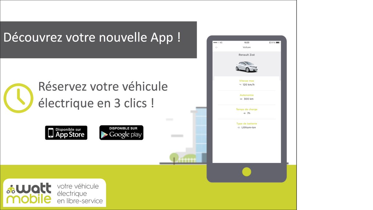 wattmobilenet's tweet photo. Téléchargez l'application Wattmobile !
Et découvrez chaque jour comment elle facilitera vos déplacements :-) #application #new #wattmobile https://t.co/SSOY8B10Ax