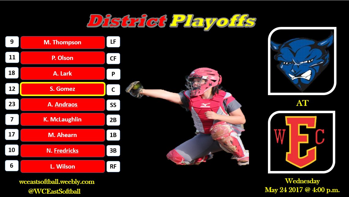W.C. East vs. Kennett @ HOME for the 1st Rd. of District 1 Playoffs.  
<a href="/WCEstudents/">EHS Student Section</a> <a href="/WCEVikings/">WC East Athletics</a> @chesmontsports 

📍Viking Field 
⏱ 4:00 p.m