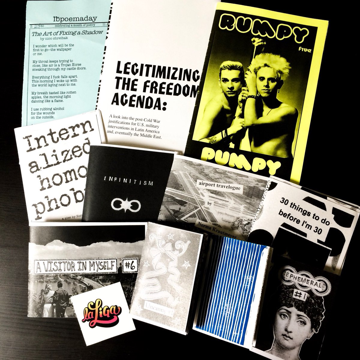 staykinddistro's tweet photo. Some stuff I picked up during #CZF2017 and the Springfield Book Crafters Fair. Looking forward to going through them! #zines https://t.co/JTO9jdwnOM