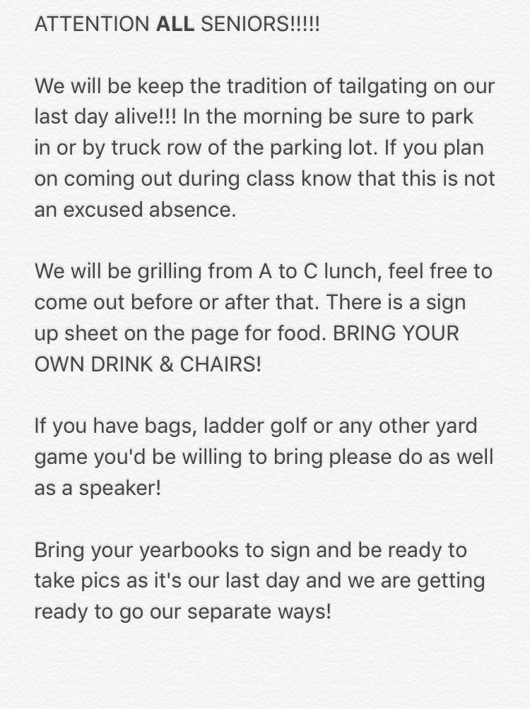 PHSuperfans2017's tweet photo. SENIORS ✅ pls read this regarding our last day!!! &amp; check out this link!! 

https://t.co/GUC4L43aUs https://t.co/xG9Egs8Kje