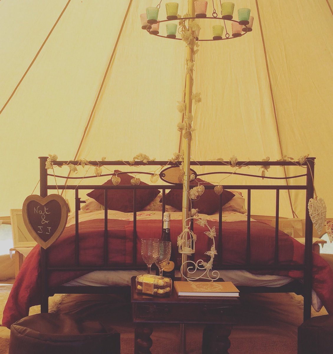 farawayhideaway's tweet photo. What a beautiful day to set the honeymoon tent. And the future bride loves purple too! #glamping #gloucestershire #Herefordshire #weddings https://t.co/3KJQmlDWmV