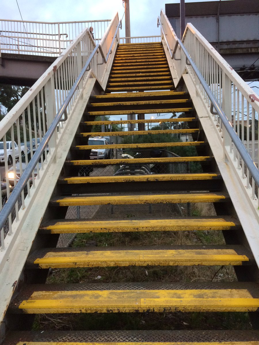 31 steps up to Greensborough train station. #cloudclimb off to a good start this morning! <a href="/RoyalFlyingDoc/">Royal Flying Doctor Service</a> @Birds_Central