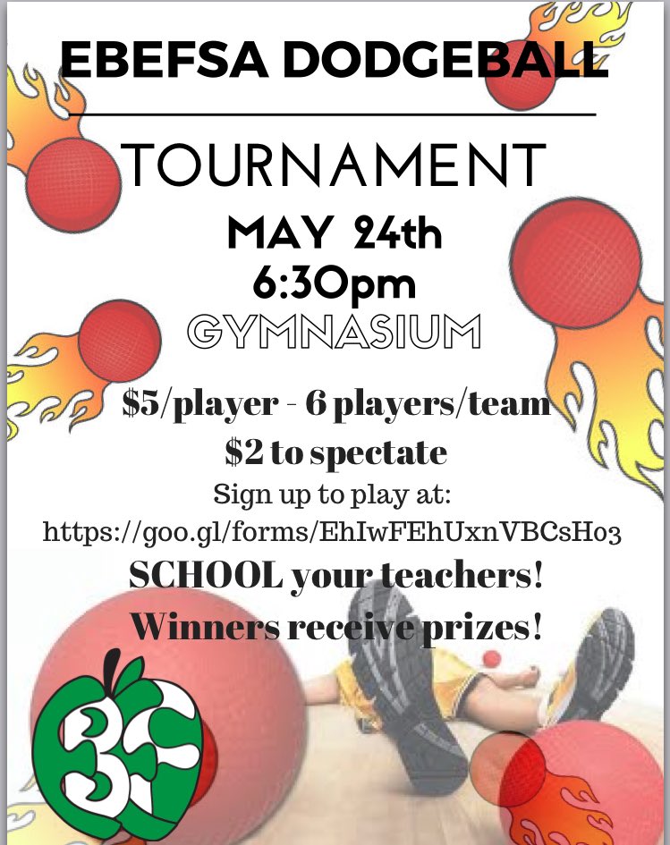 Come to the EBHS gym at 6:30 pm to check out our annual dodgeball tournament! $2 for spectators! $100+ in prizes! @EBHSprinc <a href="/EBHSclass2017/">EBHS Class of 2017</a>