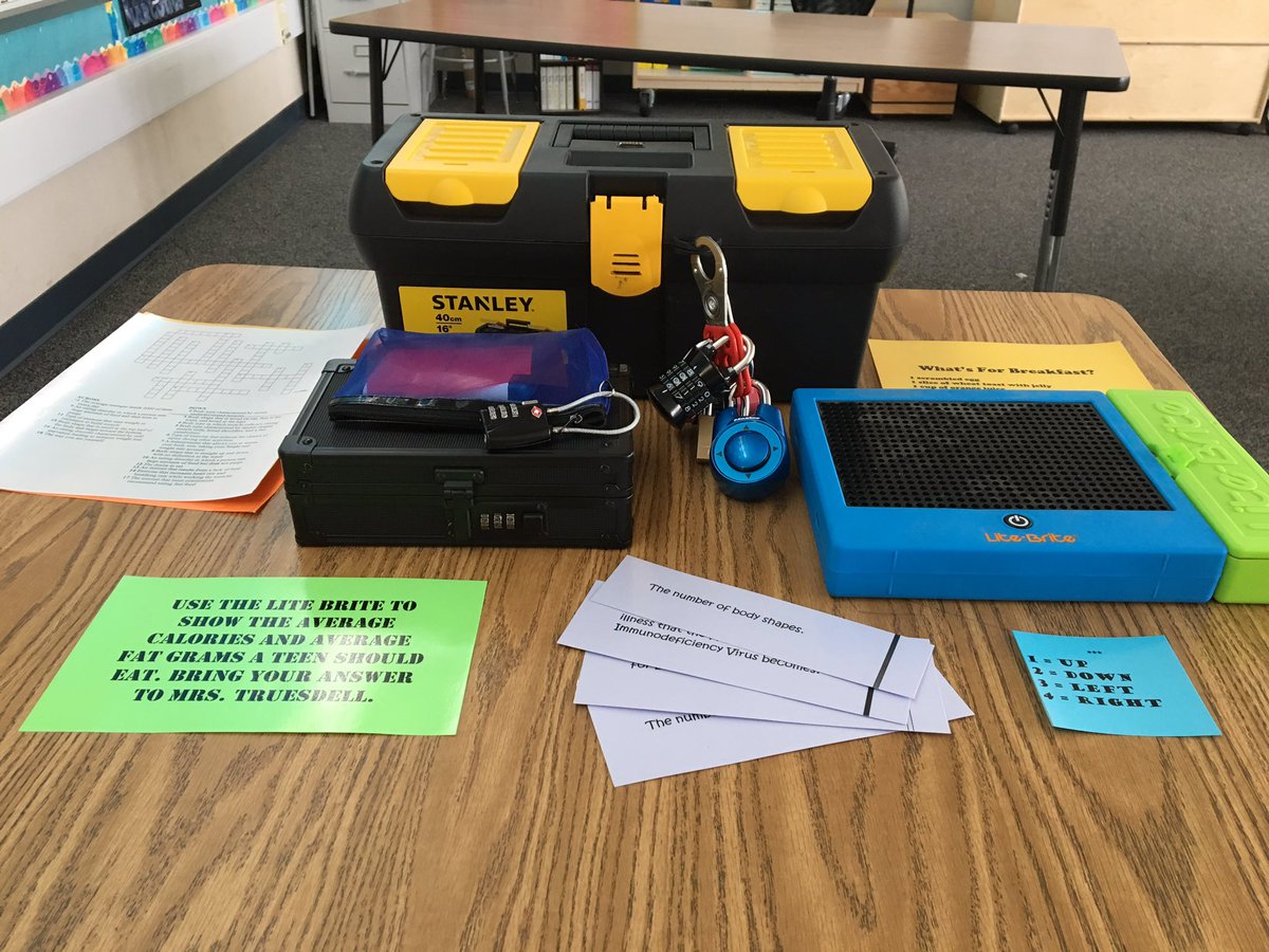 TruesdellClass's tweet photo. Exciting lesson for tomorrow! 👏🏼 @DonorsChoose @PamWickham1 @breakoutEDU #BreakoutEDU #TruesdellClass #HealthClass #WhatImTeaching https://t.co/nNTTXP5y66