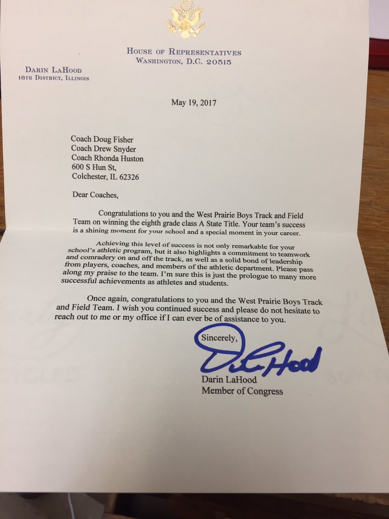 d_fisher1981's tweet photo. Thanks to Rep LaHood. #wpmsathletics #wpmstrack #wpmschat https://t.co/JHii7WSd4T