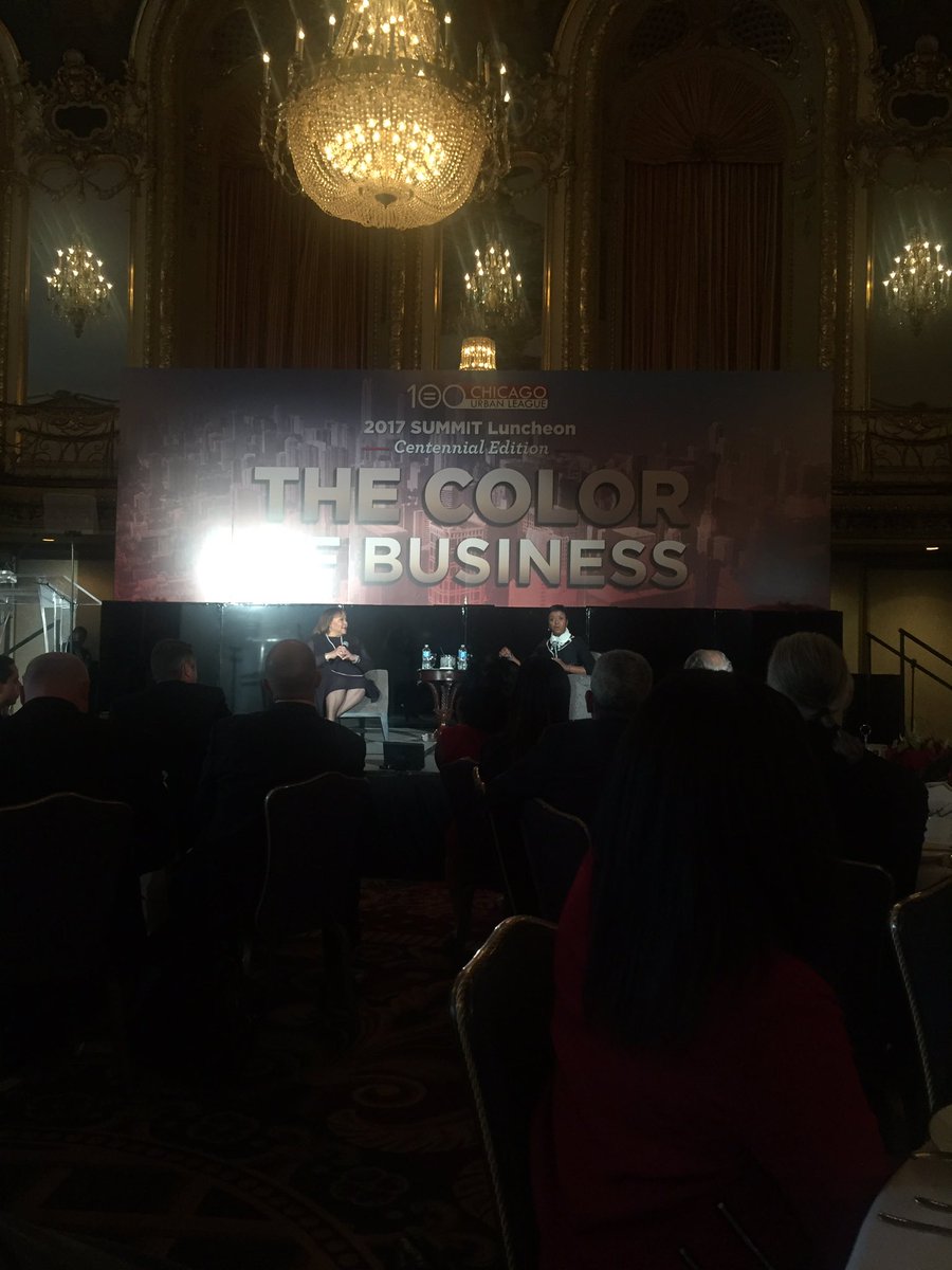 tjackbrown's tweet photo. @ChiUrbanLeague #thecolorofbusiness. Bad photography.  Don't be colorblind.  Mellody Hobson https://t.co/J7Z9WpmifP