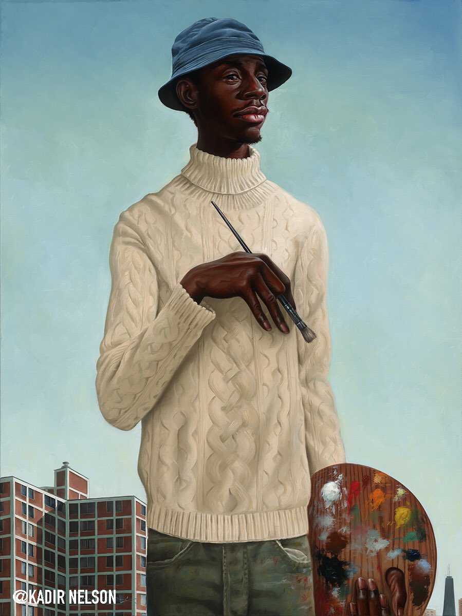 KadirNelson's tweet photo. "L' Artiste Monsieur Dynomite" Now Showing @carlemuseum 5/23-11/27. For more info visit https://t.co/ueRejCCE4p #kadirnelson https://t.co/tSR0HdELwU