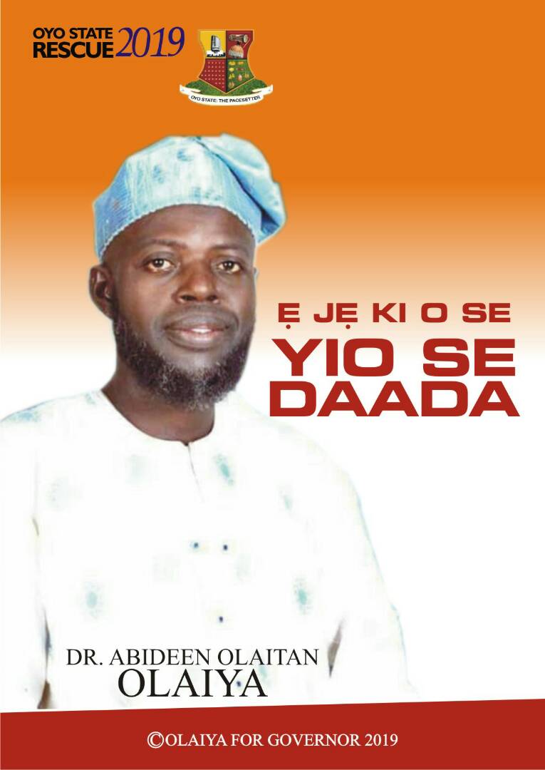ProfOlaiyaA's tweet photo. #OLAIYA4OYOGOV 2019 https://t.co/a2DRMPhXvV