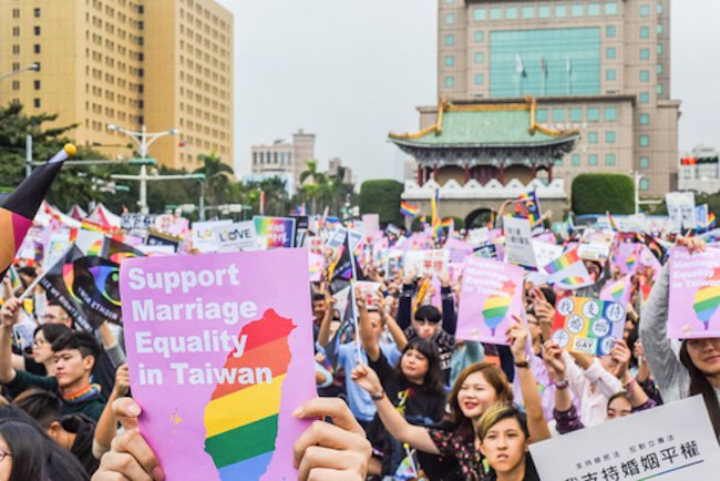 lgbtqnation's tweet photo. Twitter erupts after #Taiwan becomes the first place in Asia to legalize #gaymarriage - https://t.co/WdLhDDaWzZ https://t.co/s12CCzZaH0