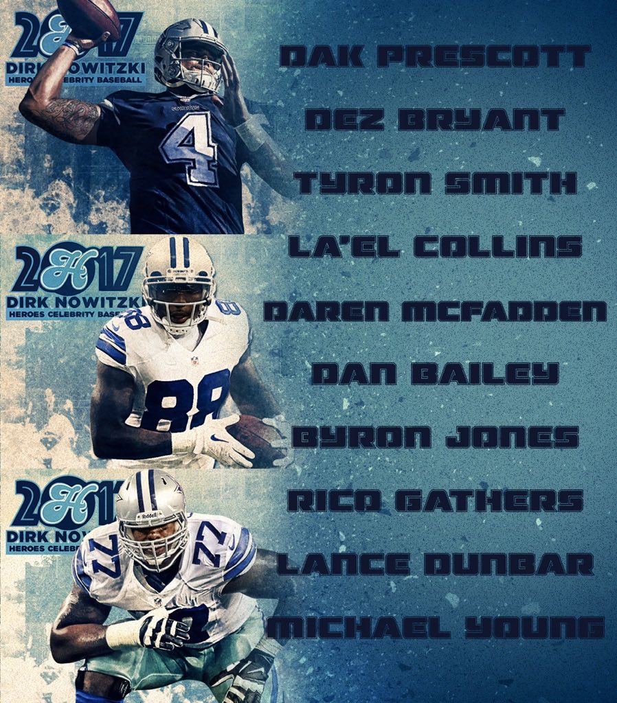 swish41's tweet photo. Another huge @HeroesCelebrity roster update. Thanks @dak, @DezBryant &amp; the rest of the fellas for coming out! Tix: https://t.co/cMldO2iS7u https://t.co/CasRUSFSxD