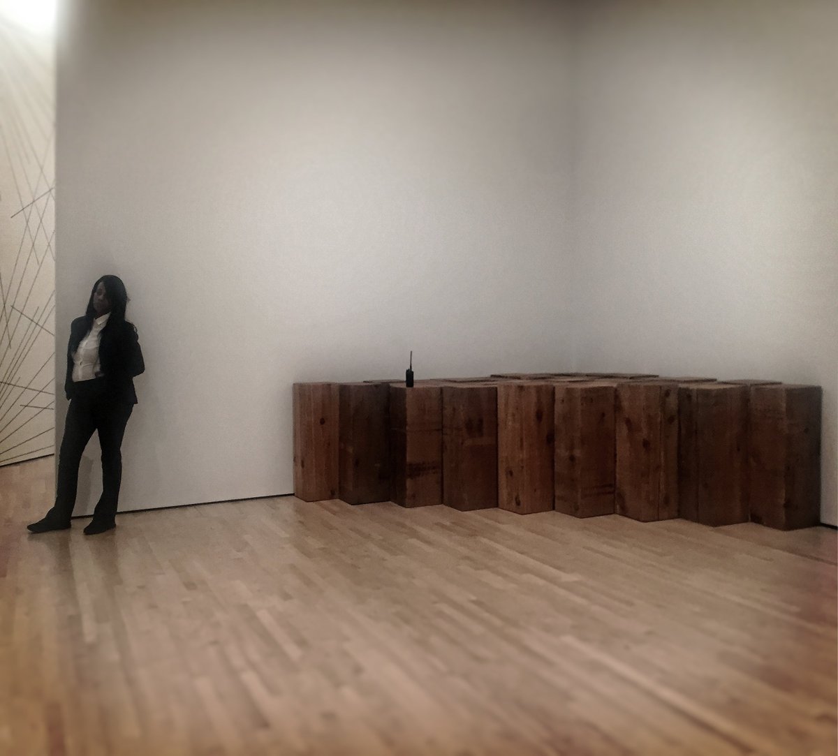 LawrenceFodor's tweet photo. #walkietalkie with #carlandre #plint &amp; #museumguard #mixedmediaperformance 2017 @SFMOMA #whatwouldcarlsay #icantgetnorespect #wtf https://t.co/kNi2eKJ6BW