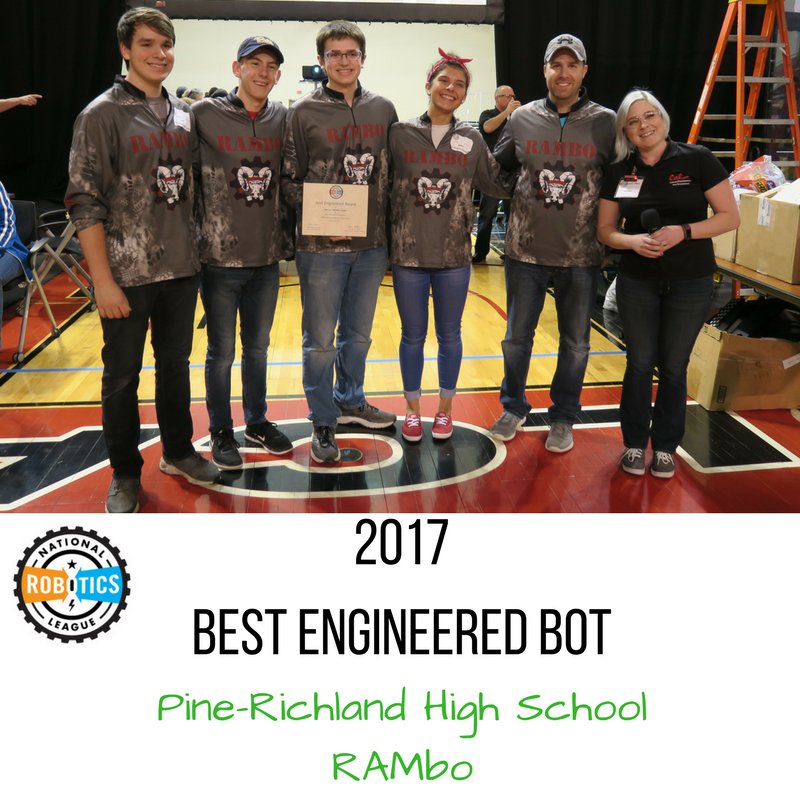 Congrats to our 2017 Best Engineered Bot: Pine-Richland RAMbo! facebook.com/GoNRL/photos/p… #goNRL