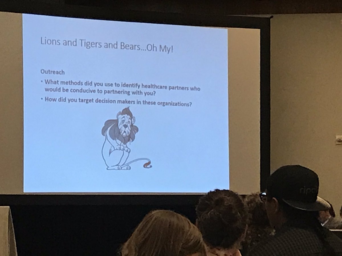 KCameronNCOA's tweet photo. Lions, Tigers and Bears... oh my! Charting new territories with clinical - community partnerships at the #NCOAging meeting. https://t.co/sSwIDLUooo