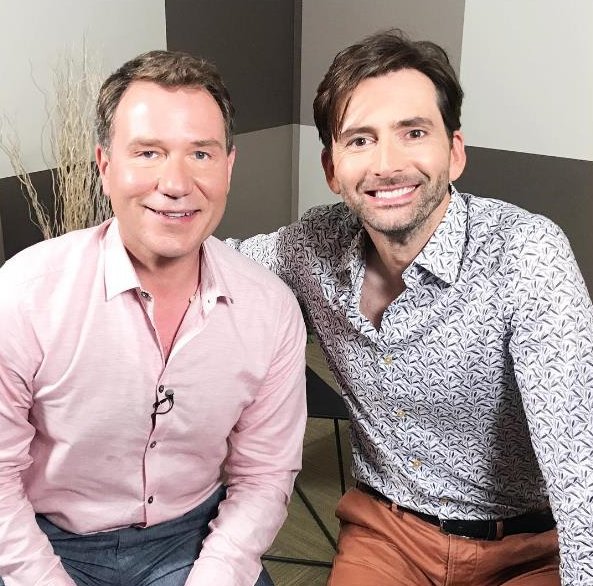 David Tennant with Good Morning presenter Richard Arnold