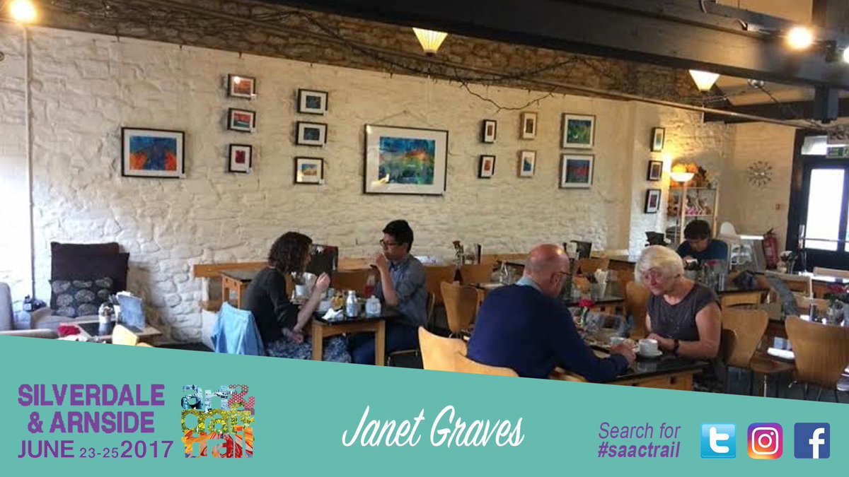 Here is Janet Graves' work at <a href="/CafeWhaletail/">Whaletail Cafe</a> in Lancaster, we can't wait to exhibit her beautiful work at the Silverdale Village Institute!