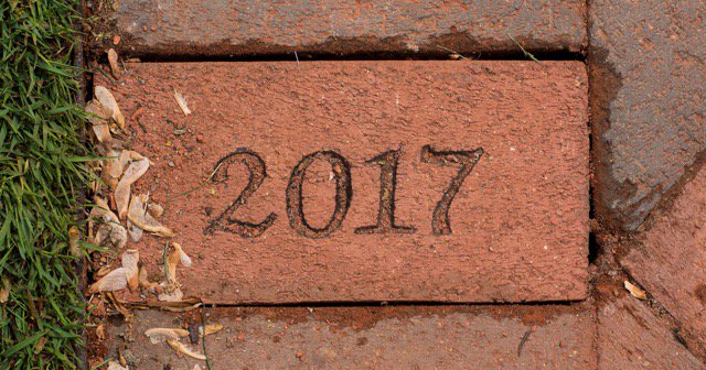 We spotted the newest brick being installed on Alumni Walk this afternoon. #BryantGrad2017