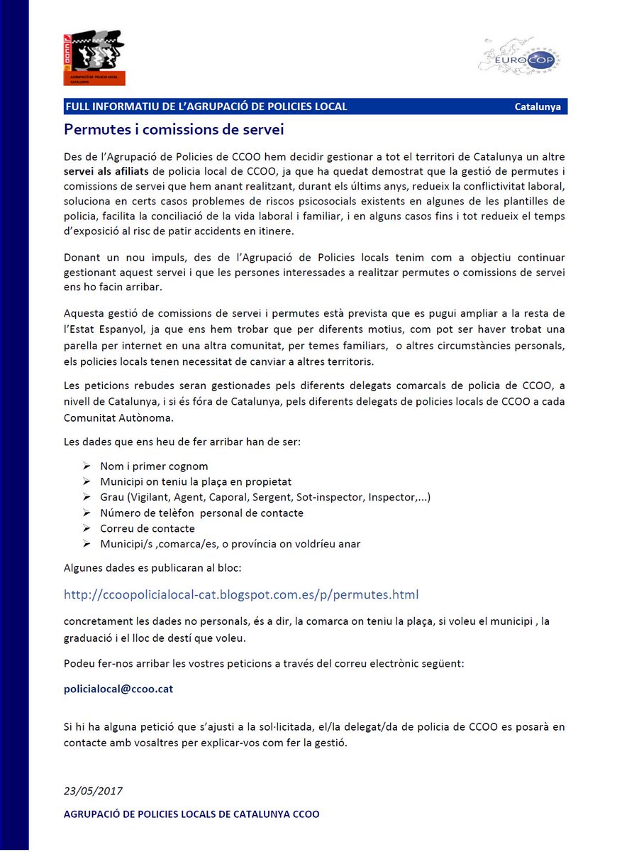 APL_CCOO's tweet photo. Permutes i comissions https://t.co/78IbCWI0i8