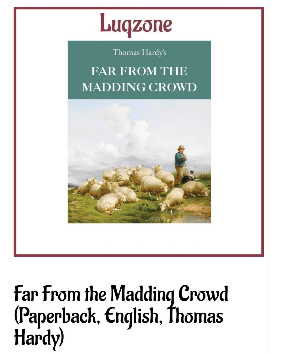 Luqzone's tweet photo. Far From the Madding Crowd (Paperback, English, Thomas Hardy)
#Luqzone @Luqzone #Novels #Thomas #hardy #far #from #the #madding #crowd https://t.co/mvKH86208f