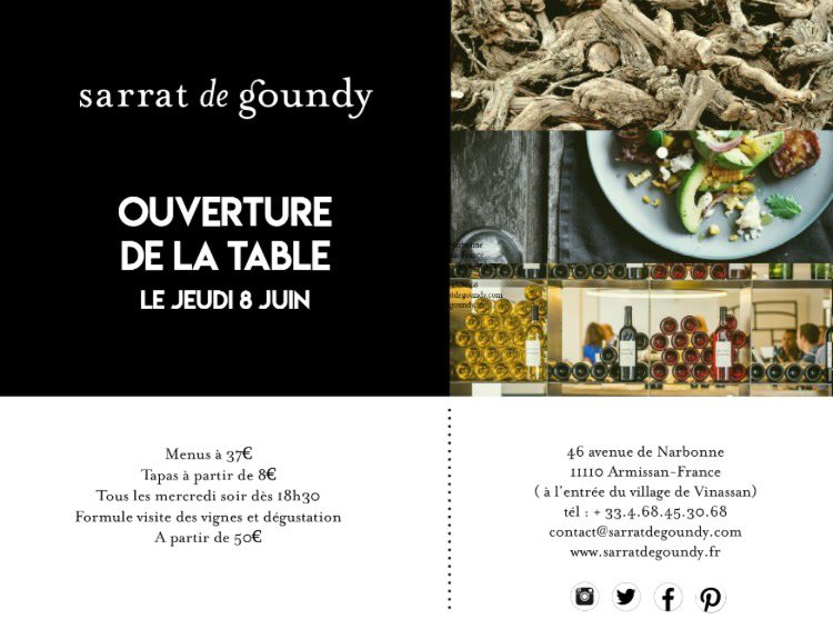 Opening de notre Table Vigneronne #foodandwine #languedoc #sarratdegoundy