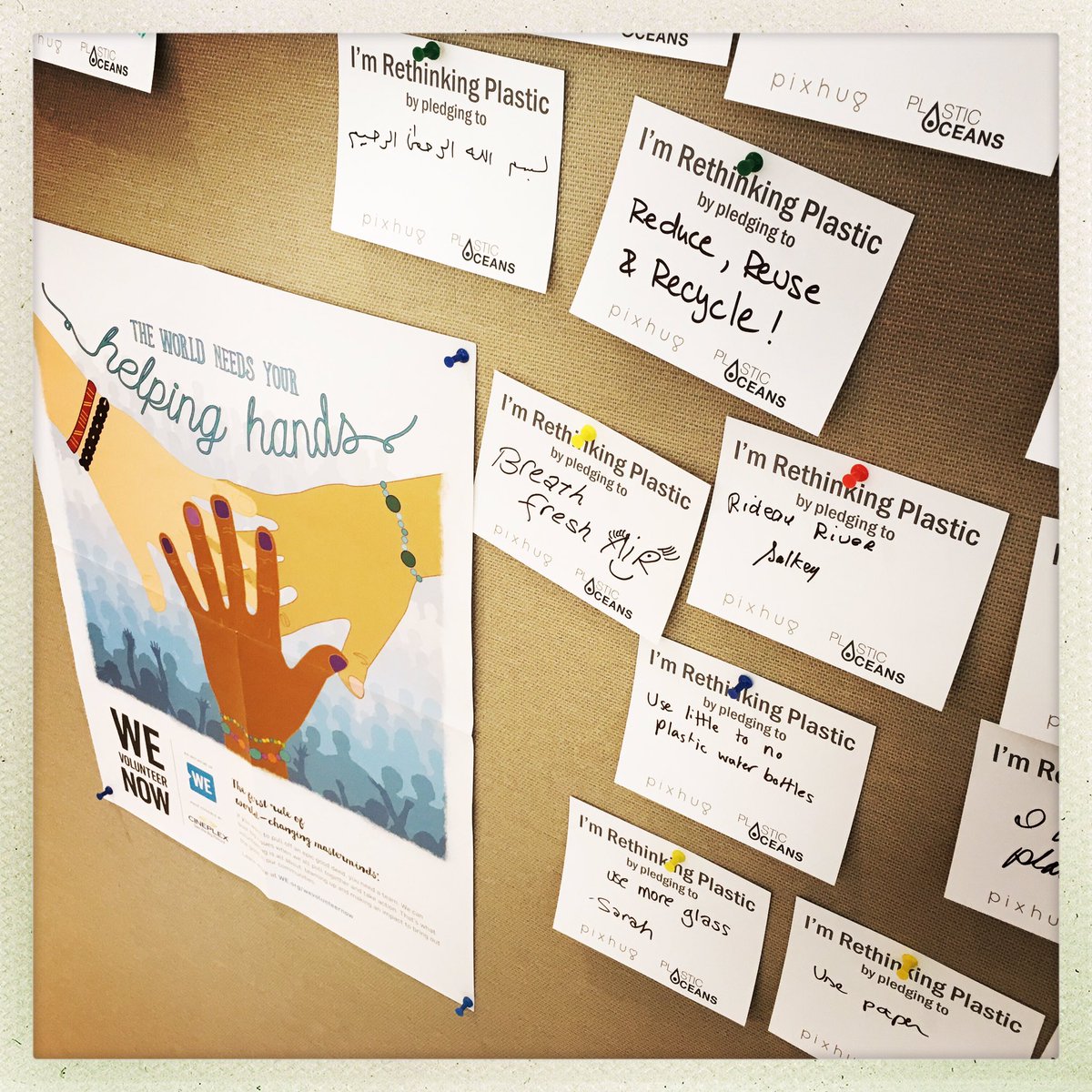 OTSS2017's tweet photo. Have you made your pledge yet? #WErefuseplastic. Join OTSS and say no to plastic. @OCDSB @WEMovement https://t.co/8crkgwXqTp