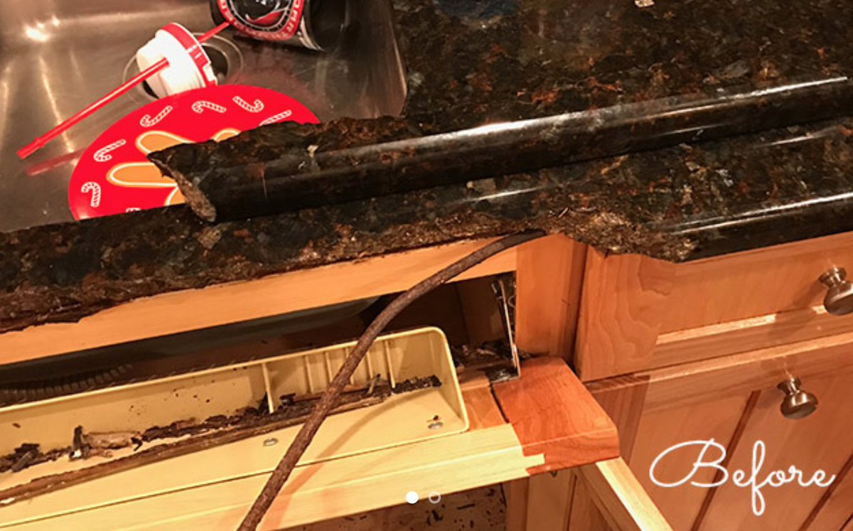CounterCrew's tweet image. We saved a Florida client's granite countertop by #reassembling, filling, #honing, and polishing their granite until it shined like new