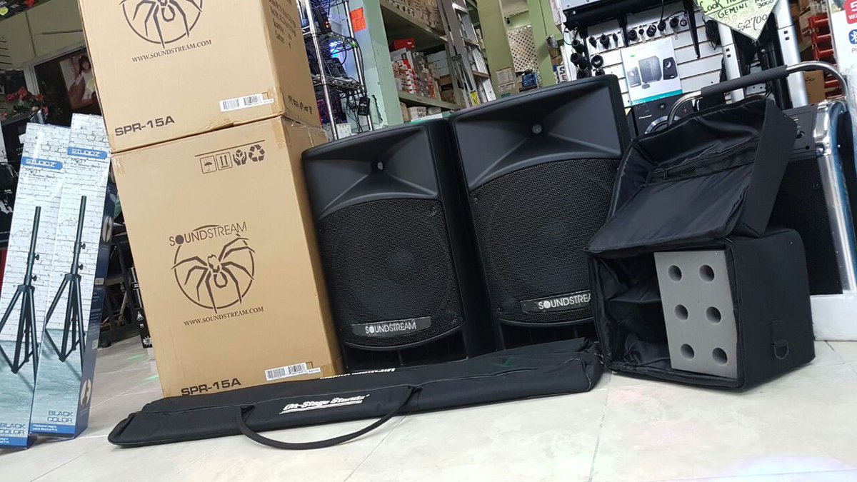 StevesEtronics's tweet photo. #SoundstreamTT SPR15A Boxes ($3095 down from $3350) , Tripod Stands and bags and a Microphone carrying case all #AvailableAtSteves https://t.co/h2Qf4Kqr3U