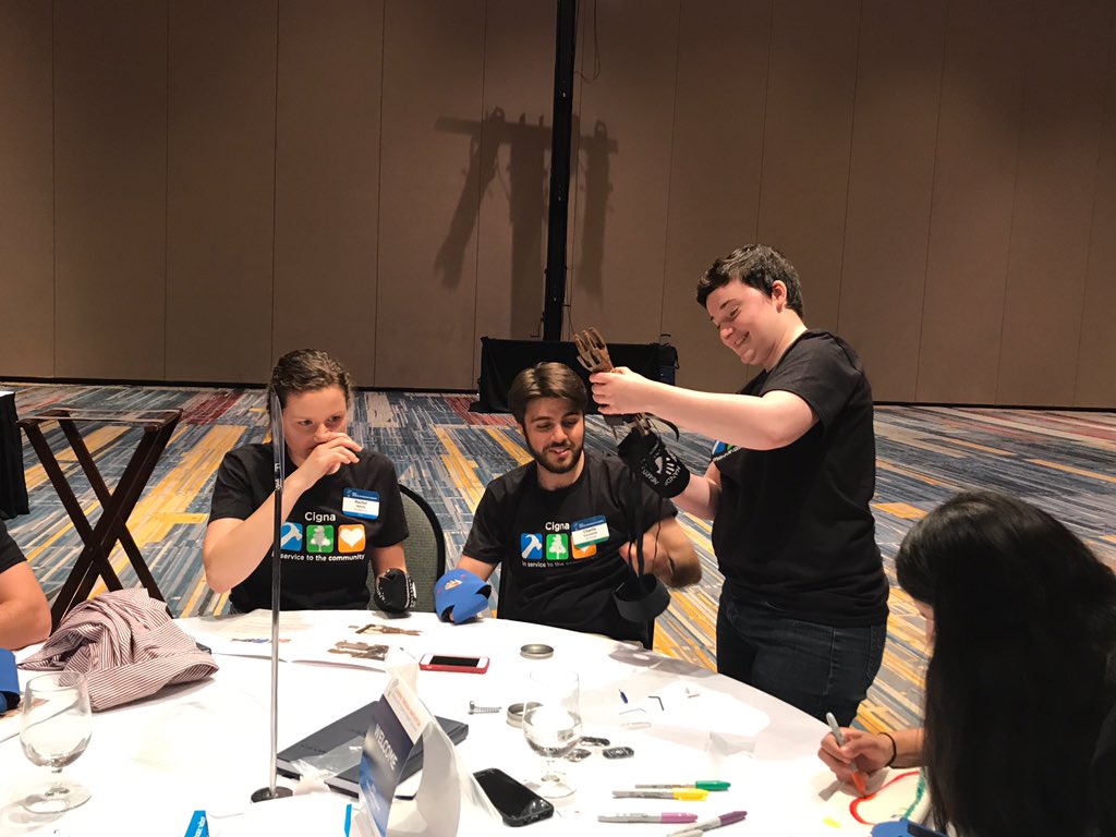 BoriBlissTallow's tweet photo. @OdysseyTeams Prosthetic Hand build with Leadership Development Team members #TeamCigna #CignaConnects - Giving back! https://t.co/lgIyiJBysf