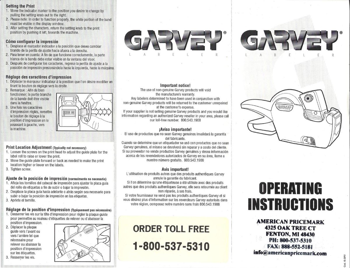Garvey 1910 price gun
