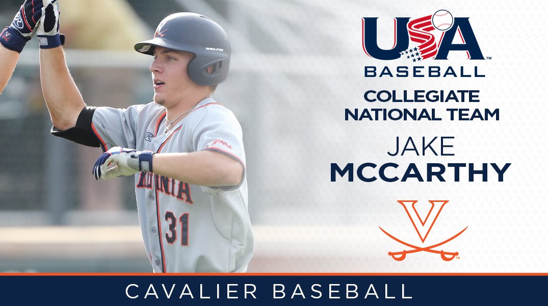 UVABaseball's tweet photo. Congrats to Jake McCarthy, who will wear the Red, White and Blue this summer w/the 2017 @USABaseballCNT! https://t.co/WQyUZtMe4t https://t.co/UpwL38cenw