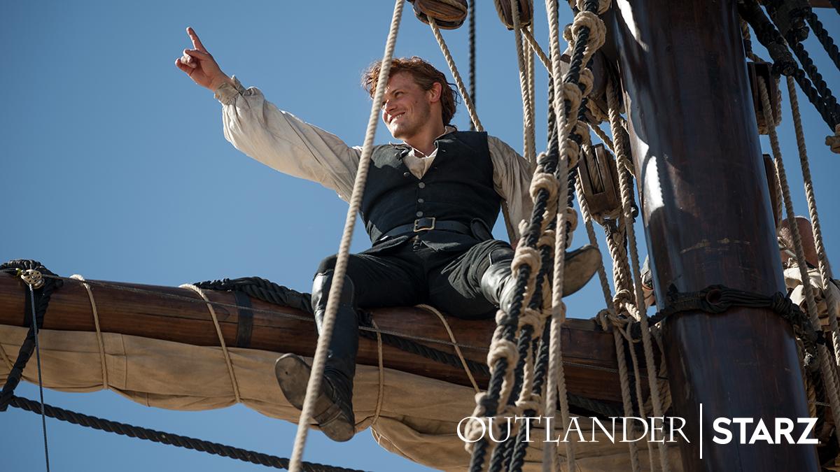 Outlander_STARZ's tweet photo. Doesn't everyone just want to sail away with @SamHeughan and the #Outlander crew? https://t.co/7wbaqkCBhu