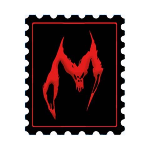 PostUSW's tweet photo. Another stamp for today, this one's from Mitchell! It represents him through the use of his favourite colours and inky textures!π₯ #postusw https://t.co/wJfCPDjToW