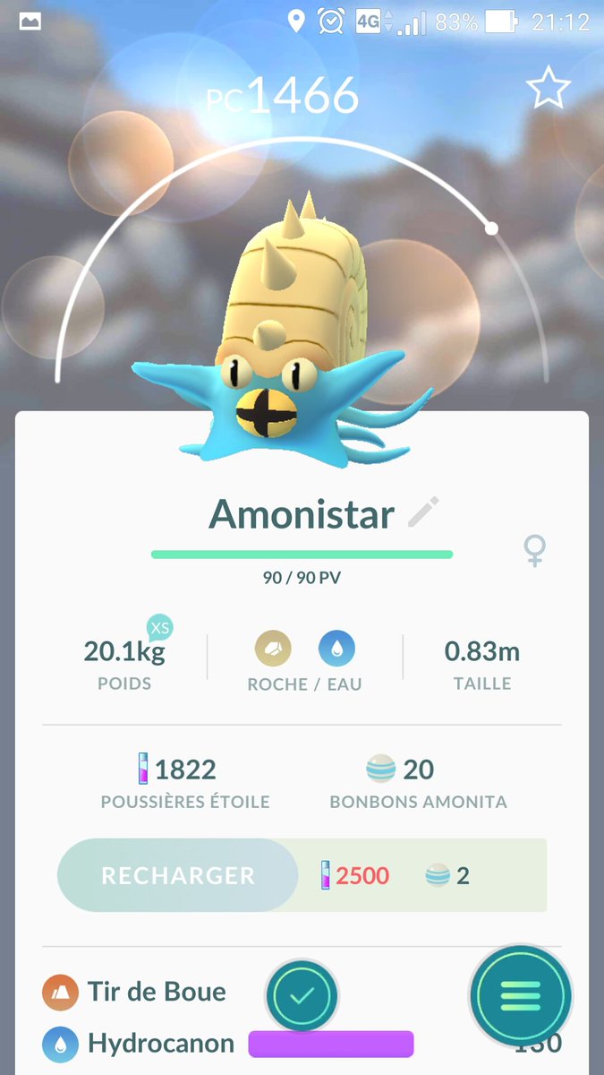 Neea6's tweet photo. Nouveautés du jour #PokemonGo #Scorplane #Noctali #Amonistar #Volcaropode https://t.co/3PguucHIxZ