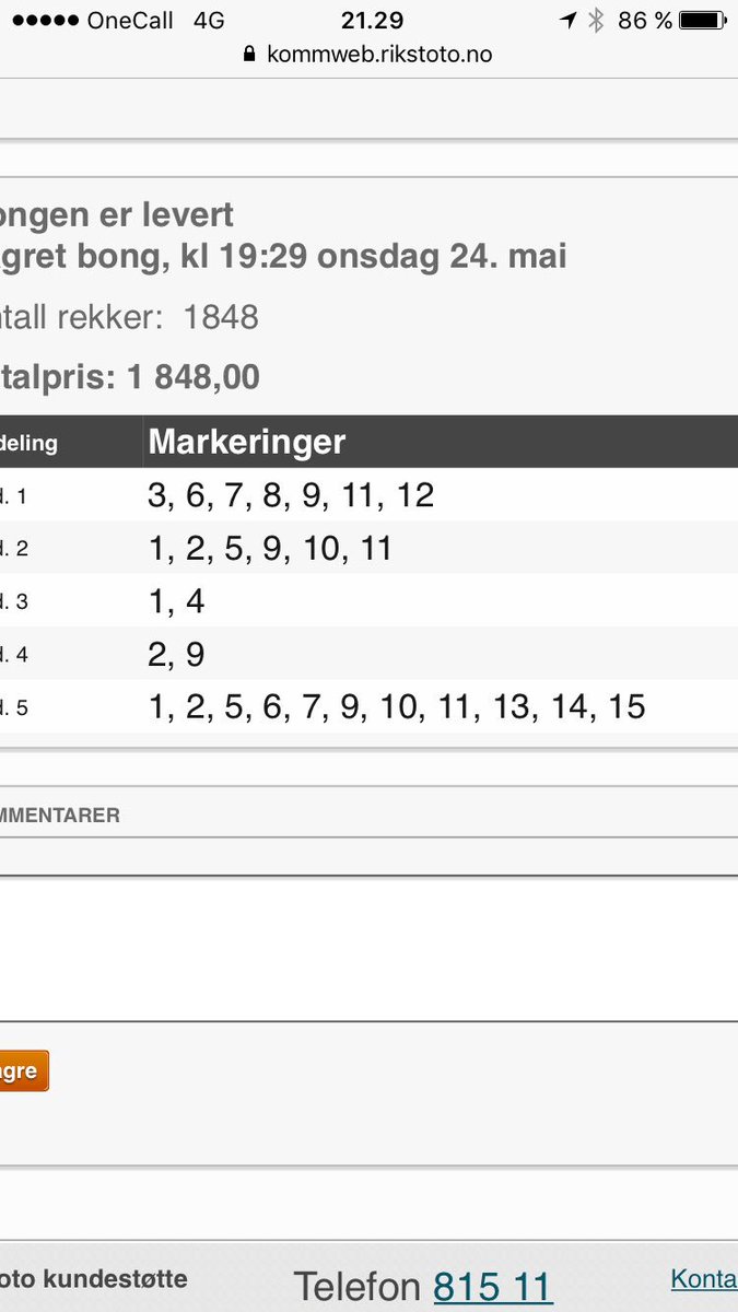 Der kom V5 kassa på Bjerke. Den var etterlengtet. 839.007 kr ble utbetalingen. Liker de tre siste tallene - 007 James Bond 🎉⭐️🎁🎁