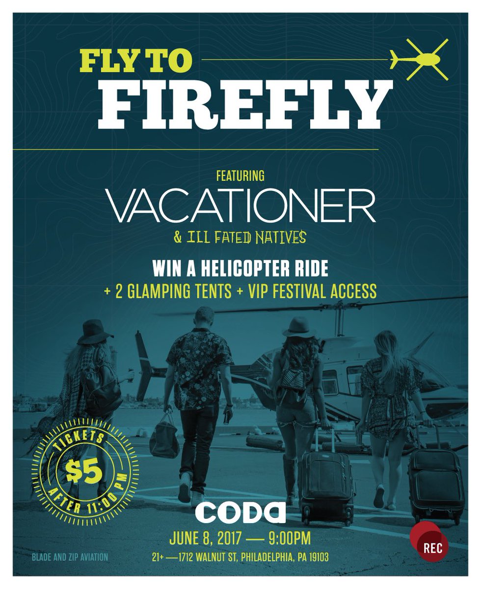 RECphilly's tweet photo. @redbull @LiveAtFirefly @illfatednatives @VacationerBand @codaphilly @thephillyvoice @phillydotcom @RedFrogEvents @flybladenow @ZipAviation #FlyToFirefly 

🎸@VacationerBand + @illfatednatives 

📆 June 8

📍 @codaphilly

💰FREE (before 11)

🔗 https://t.co/W7IfO3YVaR https://t.co/lXbWPOz4sY