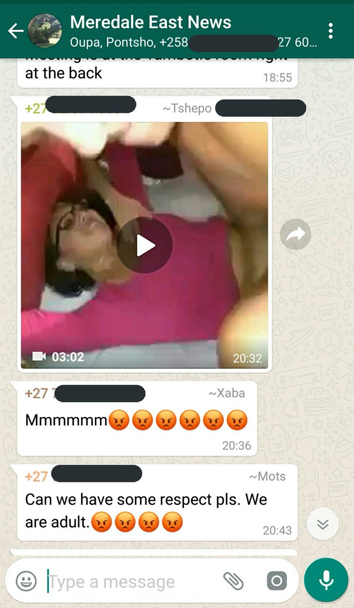 A neighbour just sent a porn vid to our neighbourhood WhatsApp group. 