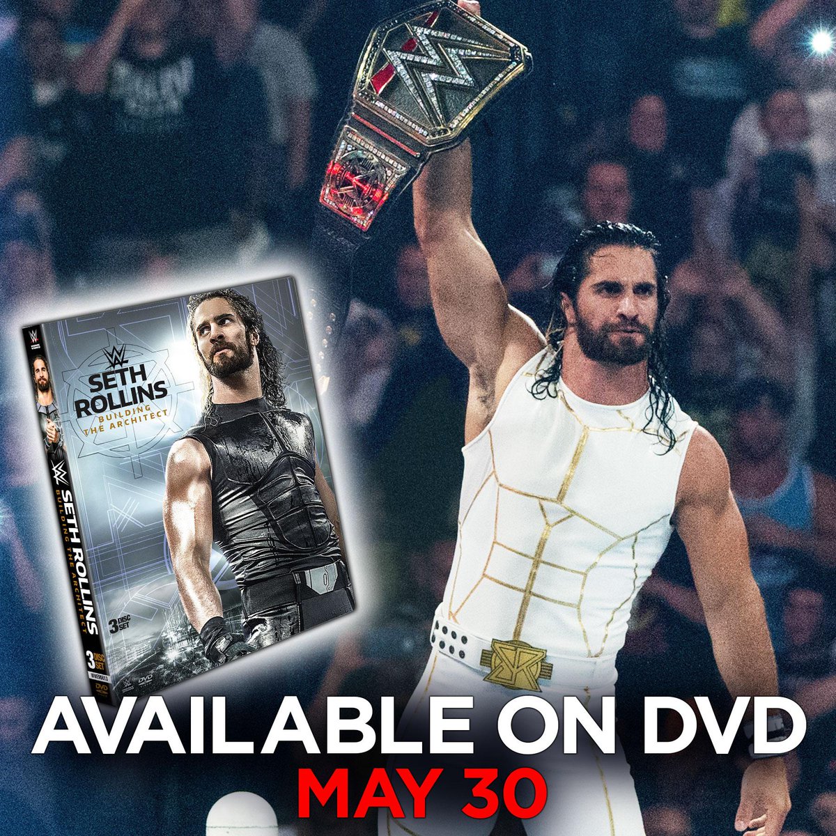 WWE's tweet photo. Hear from THE MAN himself as @WWERollins recalls his journey to Superstardom with "Seth Rollins: Building the Architect" on DVD 5/30! https://t.co/AqGSe6nZKb