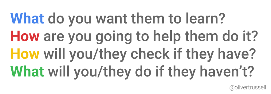 Tomorrow is my last day in the classroom 😲

Have seen lots of change, but asking these 4 q's has always helped. #ForgetTheNonsense #Learning
