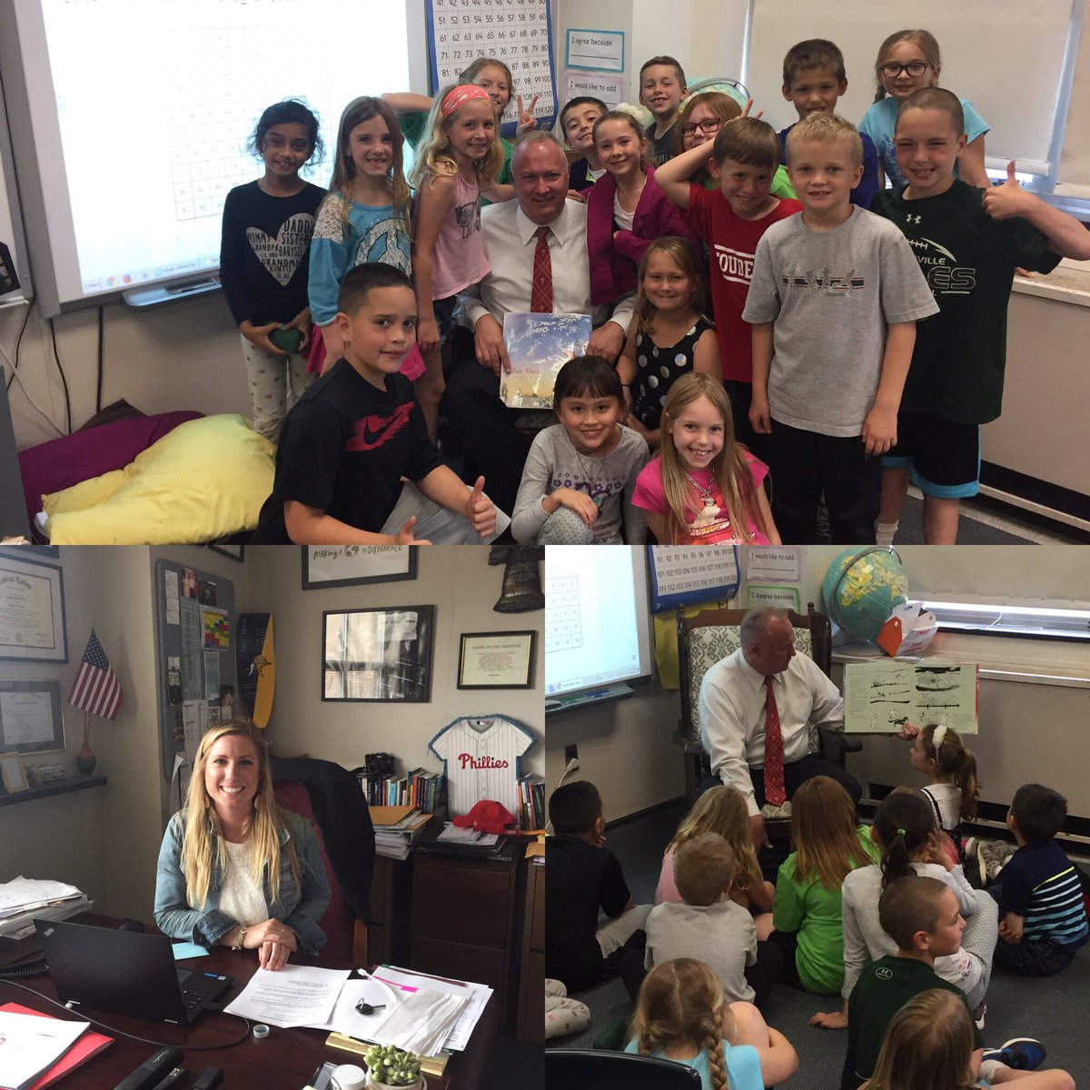 Switchin' it up in 2nd! <a href="/TFerlick/">tom ferlick</a> took over H-1 today, and Miss Roth was in charge of <a href="/SASD_OakRidge/">Oak Ridge Elementary</a> (kind of) #FunRunChamps