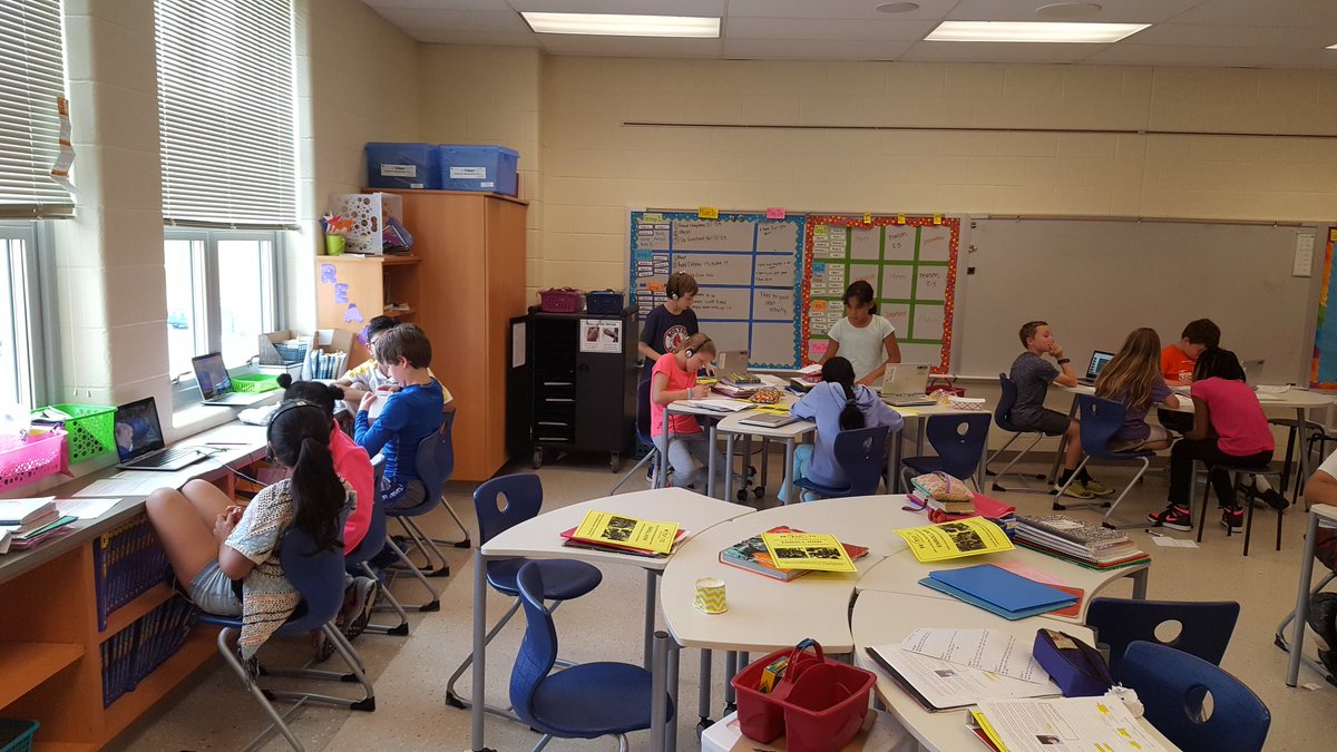 Student-led research grps prep for their presentations on different events that led to the Revolutionary War. <a href="/Team_MCES/">Mays Chapel ES</a>