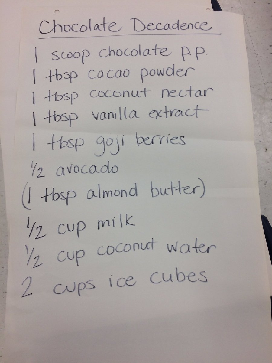 MrsRChambers's tweet photo. Thanks @EatIntelligent for all the great info today!! Posted below are the 2 smoothie recipes. #jmsshpa10 #jmsshap11 #jmsshpa12 https://t.co/tXUfXqmX6p