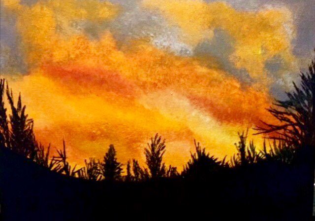 JaynePerryArt's tweet photo. 'Devon Sunset' #acrylicpainting #art #myart #devon #sunset https://t.co/TT5HQlMioN