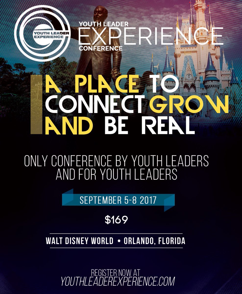 YLExperience's tweet photo. Youth Leader Experience Conference is a place to connect, grow and be real! 
Price goes up June 1st!! Sign up TODAY
#YLE17 https://t.co/G8P32WQcav