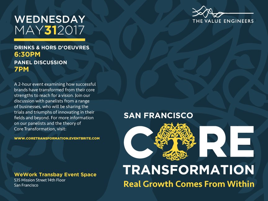 ValueEngineers's tweet image. 1 week until our San Fran drinks &amp;amp; panel discussion on #CoreTransformation. Free registration here bit.ly/2qhDggZ See you there!