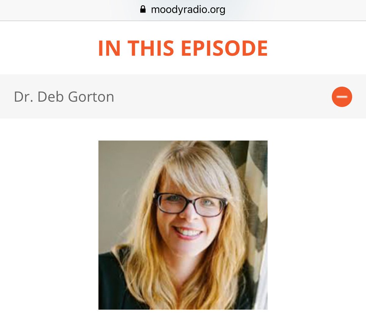 DrDebGorton's tweet image. In case you missed it. When mental illness comes to church. moodyradio.org/radioplayer.as…