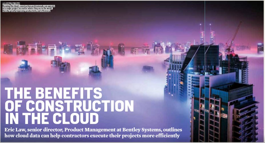BentleySystems's tweet photo. #Construction teams are now harnessing a virtual #infrastructure - the #cloud - to execute very real projects. https://t.co/sTVjd7s8TJ https://t.co/c1swhdjXtB