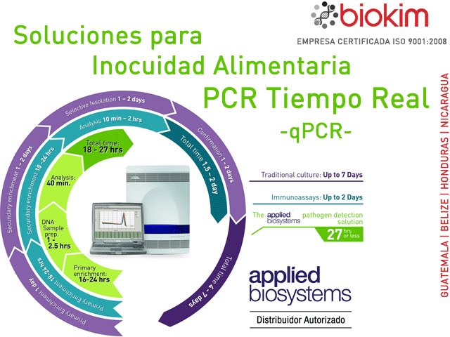 Biokim_SA's tweet photo. Reduzca su tiempo de análisis, ensayos moleculares confiables para la determinación de patógenos en alimentos. #qPCR #AppliedBiosystems https://t.co/BjekOLe6WK