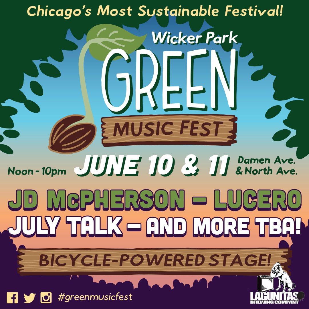 Don't miss #JDMcPherson, #Lucero or #JulyTalk at #GreenMusicFest this year. #Sustainability #GoGreen, #LiveGreen, #BeGreen