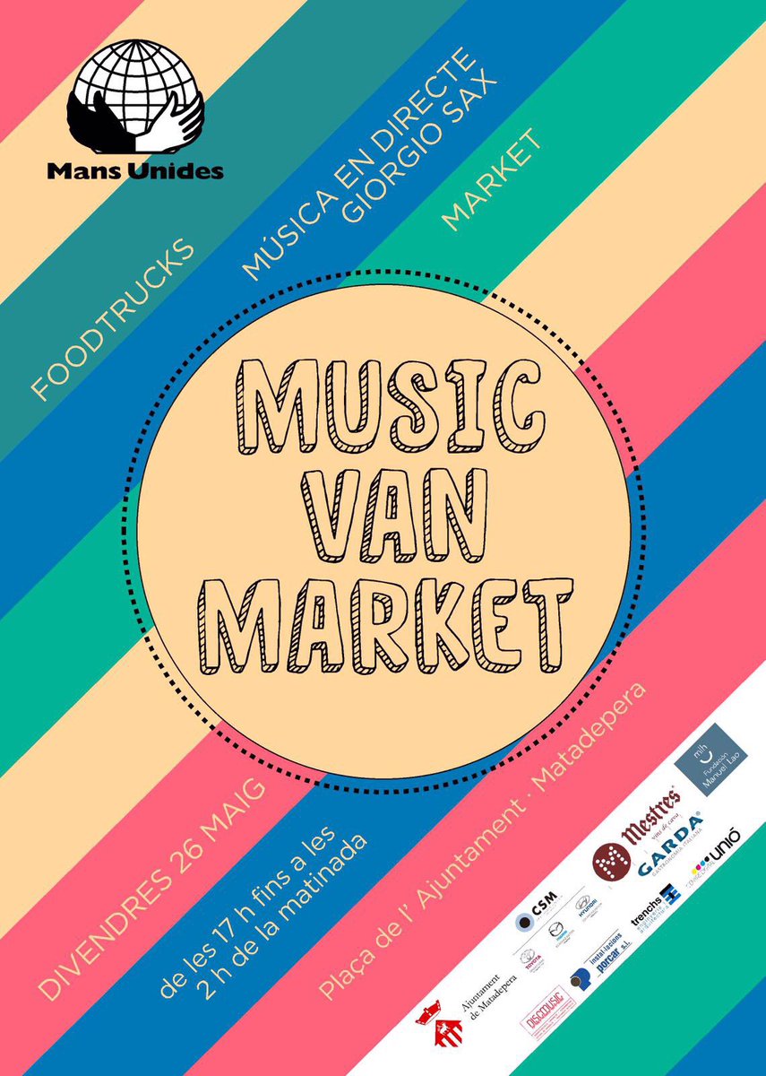 martaborrellv's tweet photo. Us esperem al Music Van Market de Mans Unides Matadepera!!!Comprar, passejar, berenar,sopar i musica en directe https://t.co/1sRwvqMFS8
